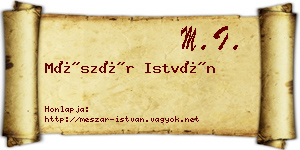 Mészár István névjegykártya