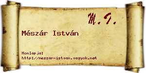 Mészár István névjegykártya